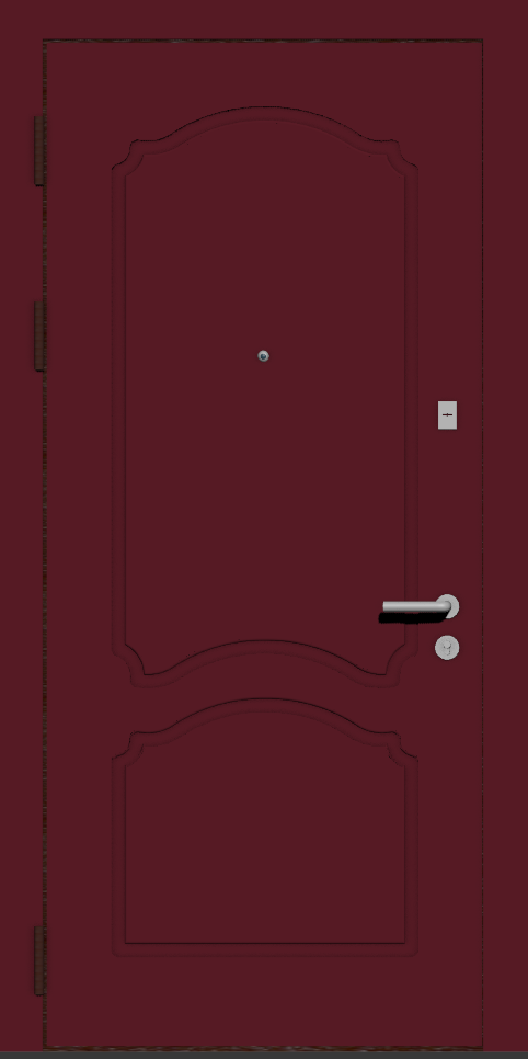 Металлическая входная дверь с отделкой бордовая